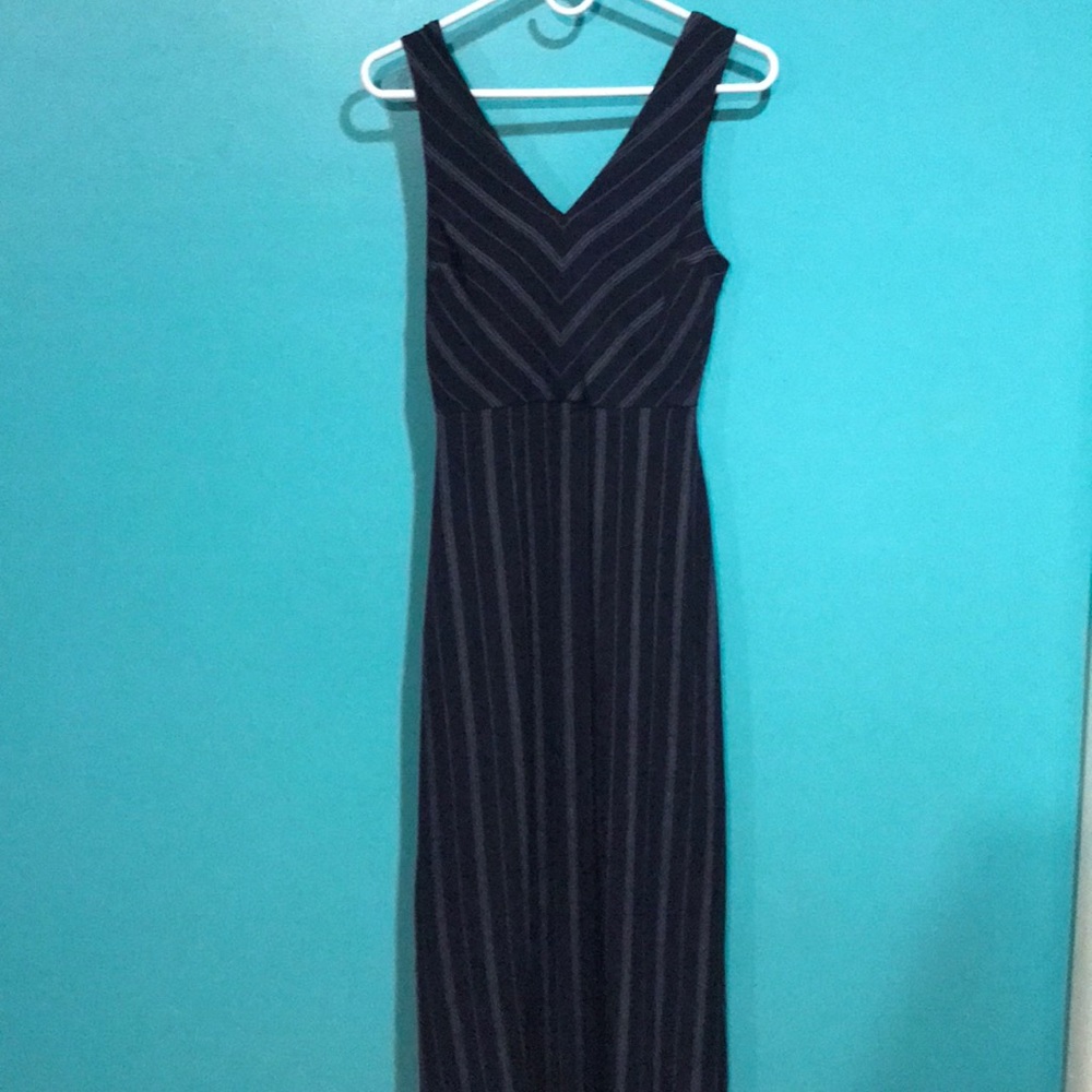 A dark blue maxi dress
